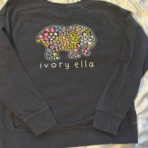 Ivory Ella Black Sweatshirt with Logo Size XS